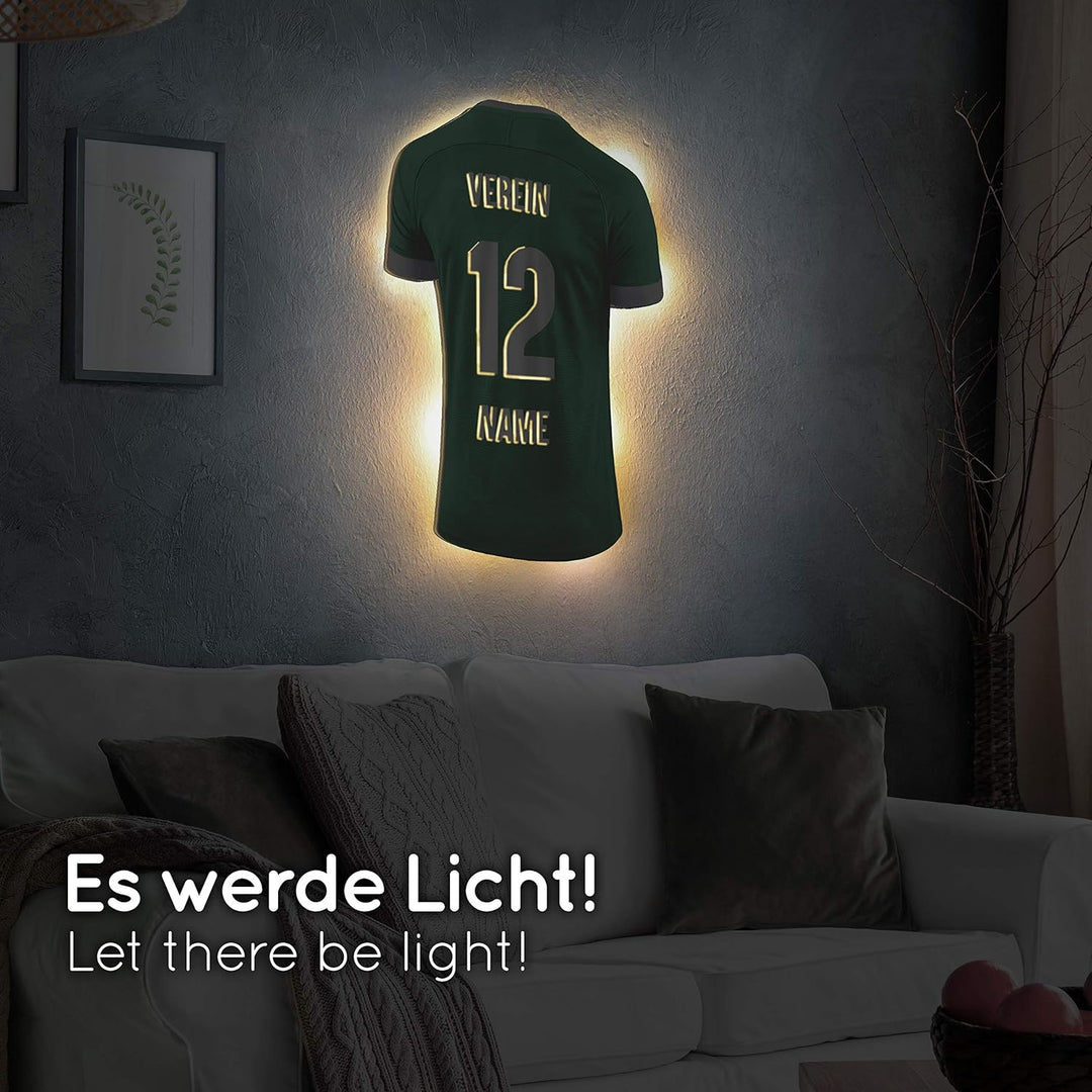 Elbeffekt Trikotlampe für Mexiko Fans aus Holz - personalisierbares Geschenk - schenke Dein individu