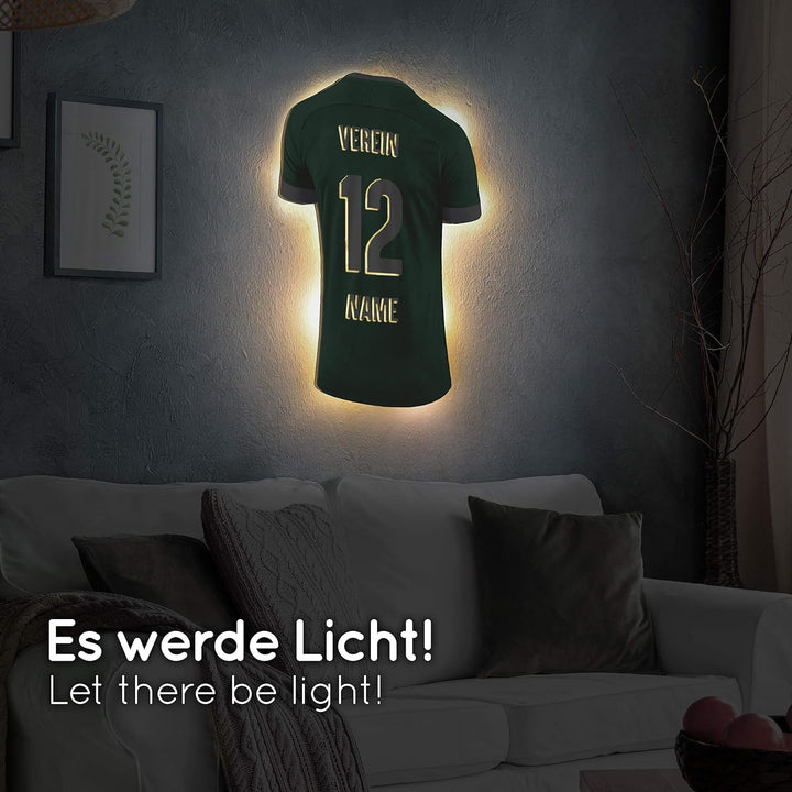 Elbeffekt Trikotlampe für Mexiko Fans aus Holz - personalisierbares Geschenk - schenke Dein individu