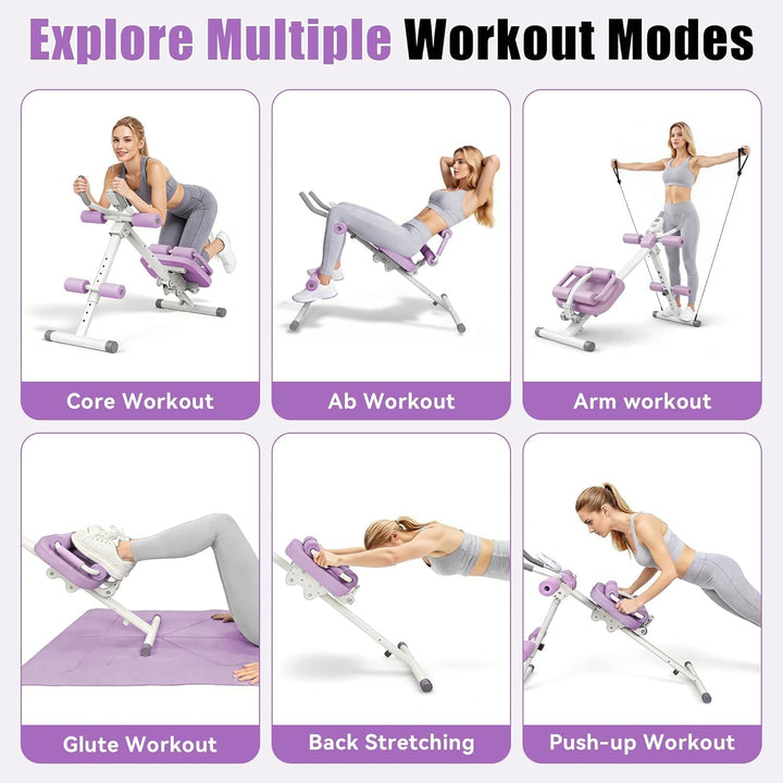 Bauchtrainer Bauchmuskeltrainer für Zuhause, Multifunktionale Verstellbarer Trainingsgerät für Ganzk