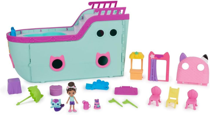 Gabby's Dollhouse, Gabbys Kreuzfahrtschiff, Kreuzfahrtschiff-Spielzeug mit 2 Spielzeugfiguren, Überr