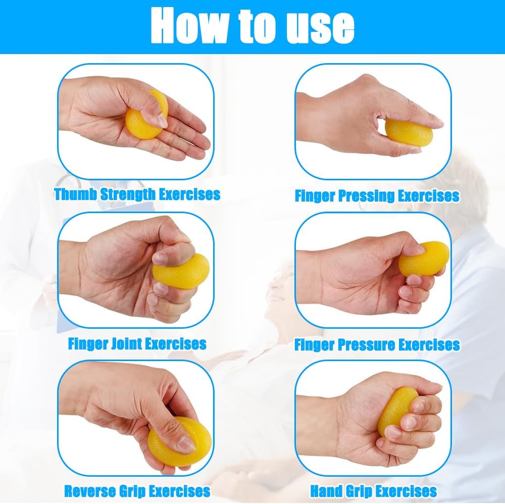 Fingertrainer Handtrainer Ball Set, 11 Stück Handtrainer Fingertrainer Ball Weich mit 3 Stärken für