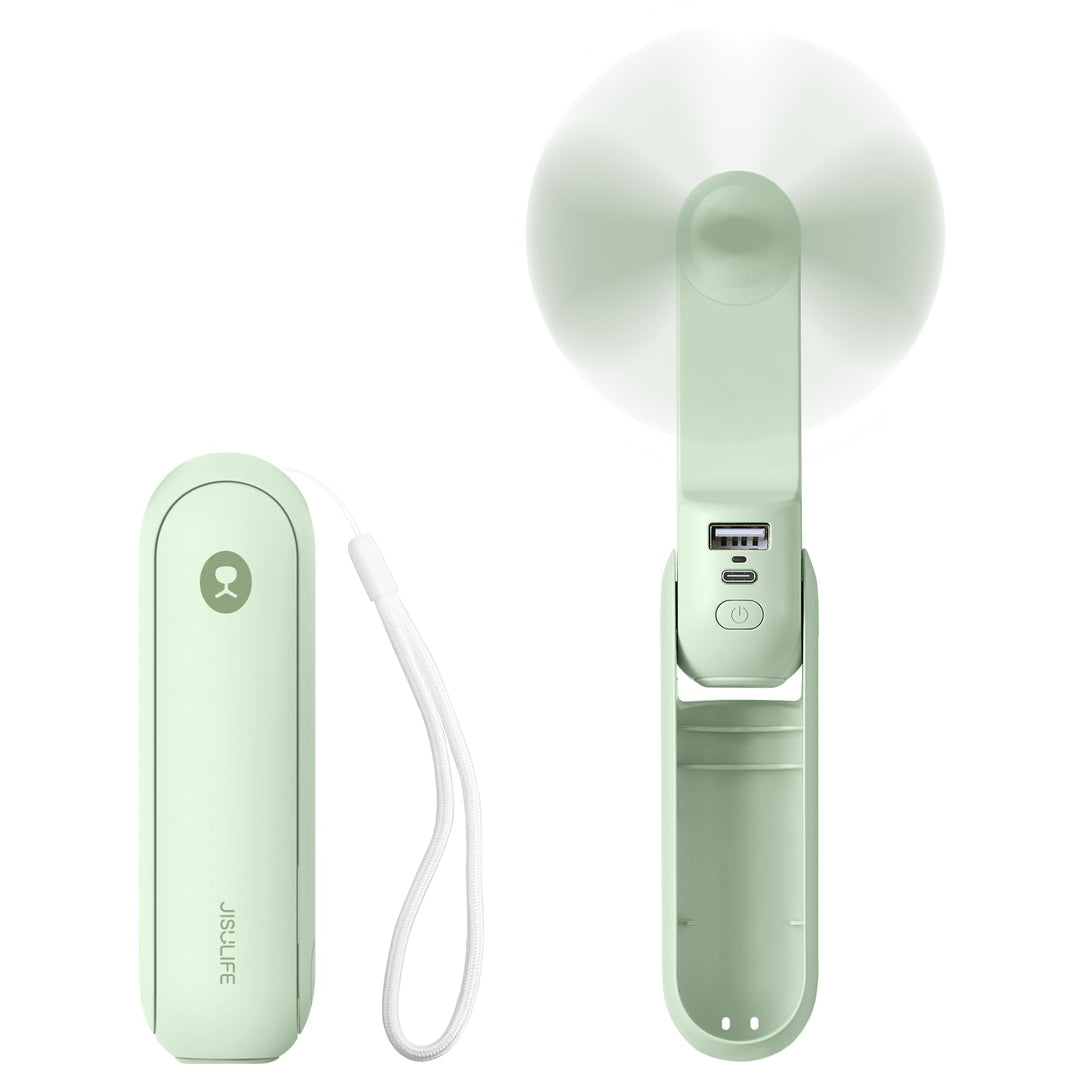 JISULIFE Handventilator, Mini Tragbarer Handventilator, Batteriebetrieben [14-21 Stunden], Wiederauf