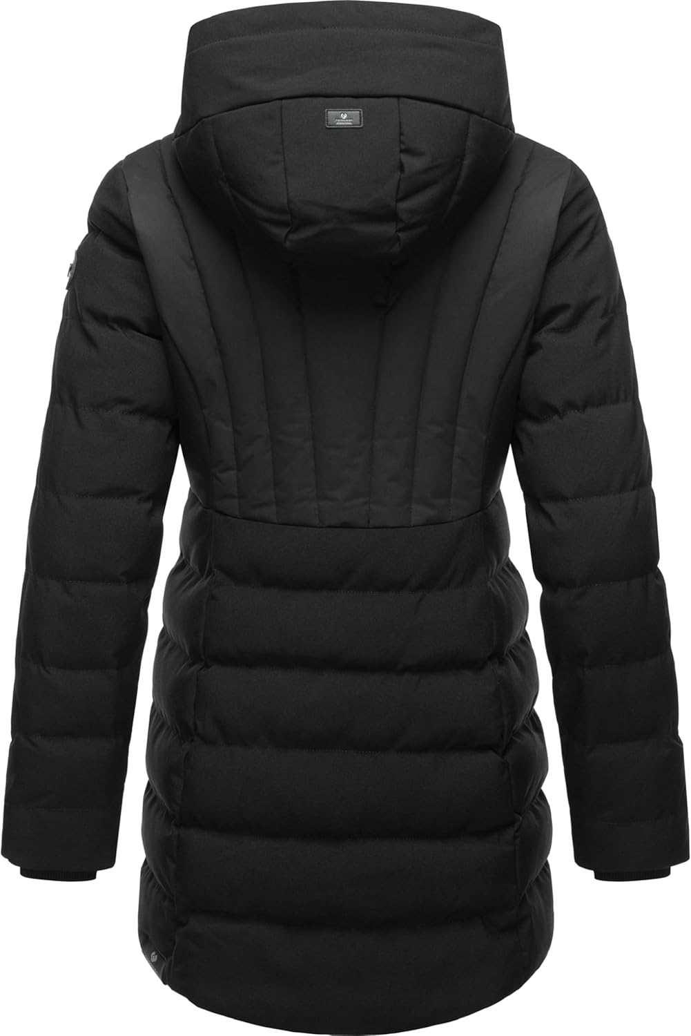 Ragwear Damen Wintermantel Warmer wasserdichter Steppmantel lang mit Kapuze Ashanta Block XS-6XL L B