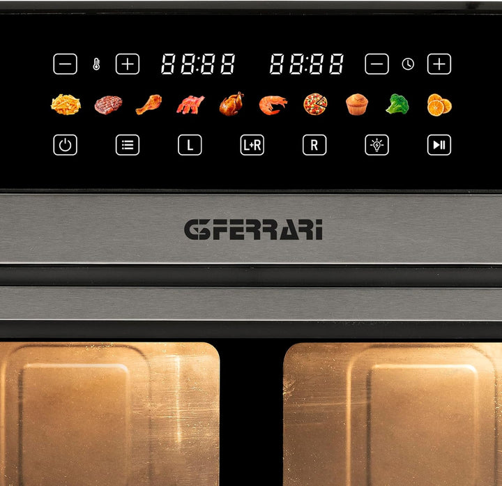 G3 Ferrari G10223 Heissluftfritteuse Friggisano 6+6, 2200 Watt, 12 Liter, 10 Programme, Farbdisplay,