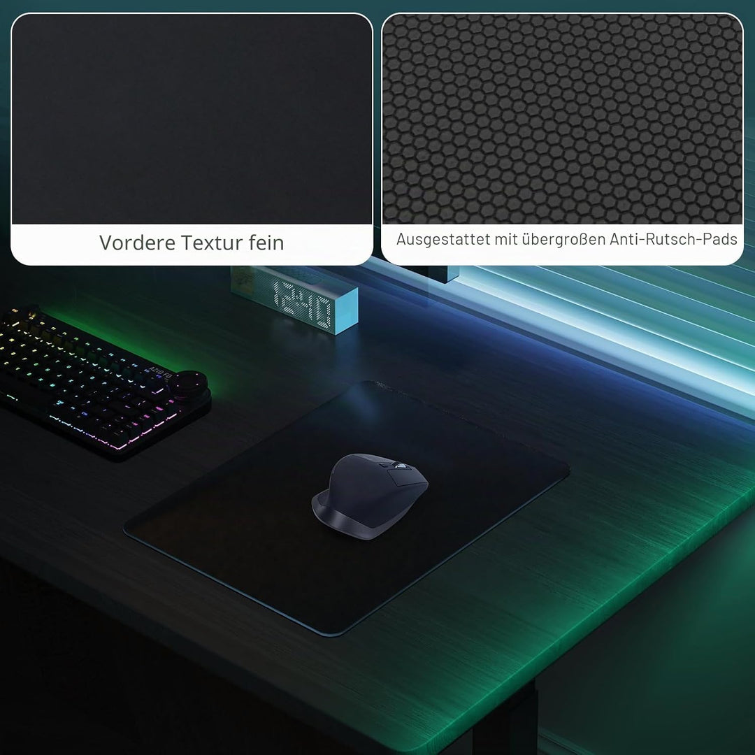 DAWNTREES Glas-Gaming-Mauspad, genaue und schnelle Mausverfolgung, gehärtetes Glas, rutschfeste Gumm