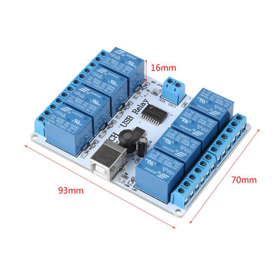 8-Kanal Typ-B USB Relais Board Modul Controller DC für Automation Robotik