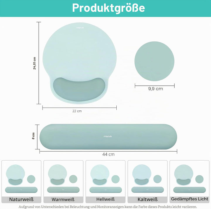 MOSISO Handgelenkstütze für Mauspad&amp;Tastatur Set, Ergonomisch Kreisförmig Mauspad&amp;Untersetzer Rutsch