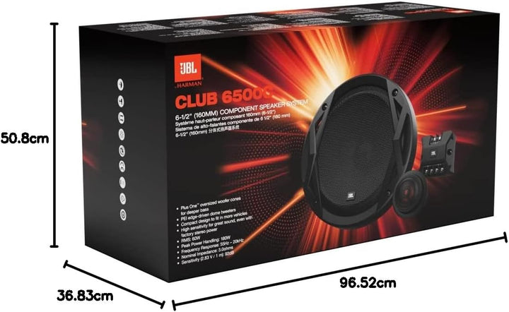 JBL Club 6500C 2-Wege KFZ Soundsystem - 180 Watt Komponenten Auto Lautsprecher Boxen Set mit 16 cm P