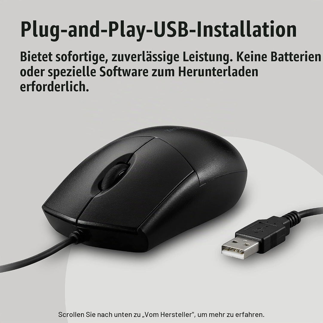 Kensington Acco K:Mouse Pro Fit Washable Wired Abwaschbar / Für Rechts- und Linkshänder Standard, Ab