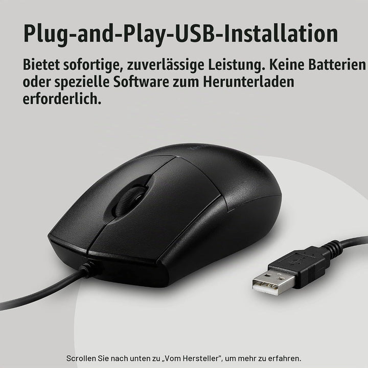 Kensington Acco K:Mouse Pro Fit Washable Wired Abwaschbar / Für Rechts- und Linkshänder Standard, Ab