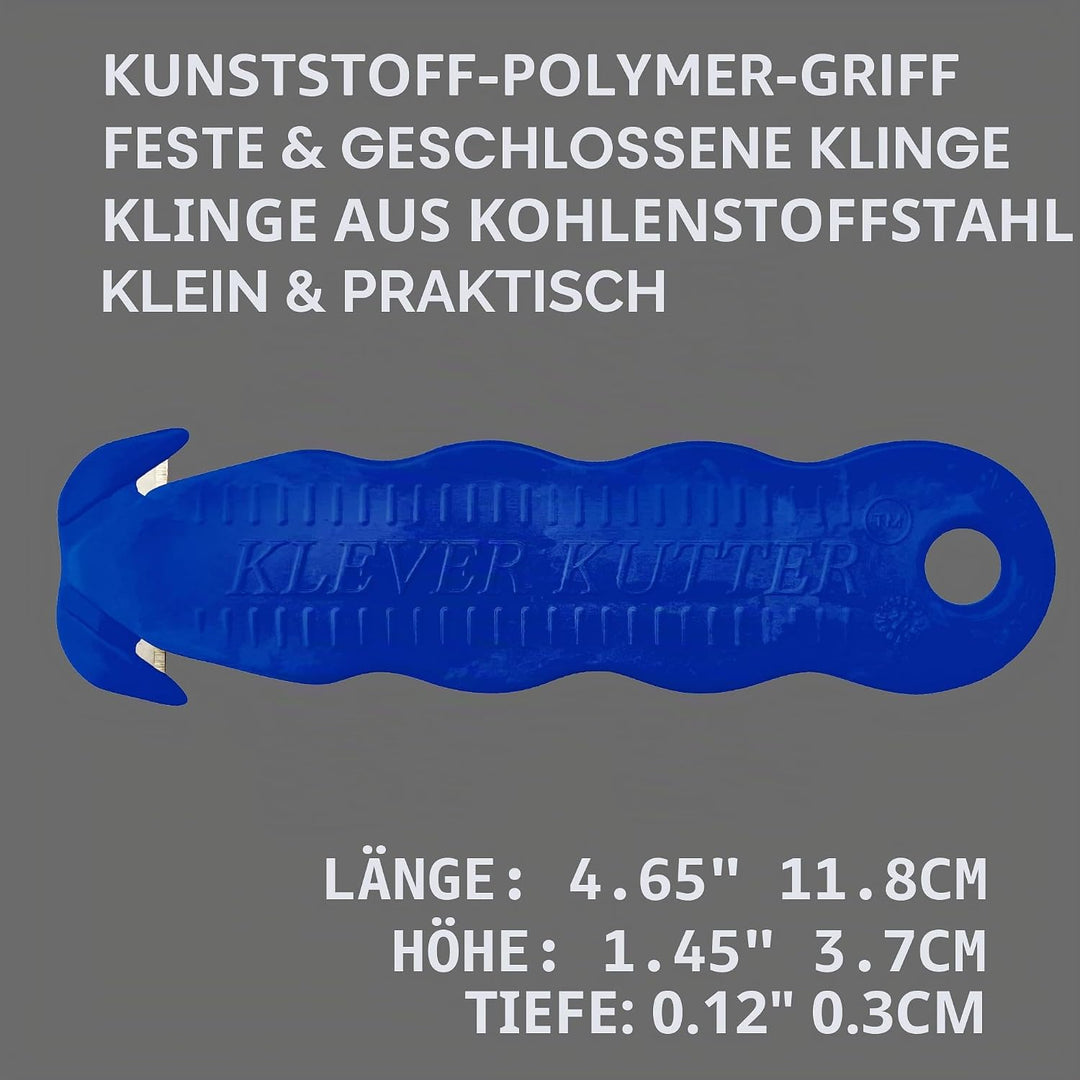 Klever Kutter Blau, einzigartiges Doppelhaken-Design, Einweg-Sicherheitsschneider, 10 Stück