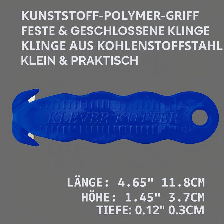 Klever Kutter Blau, einzigartiges Doppelhaken-Design, Einweg-Sicherheitsschneider, 10 Stück