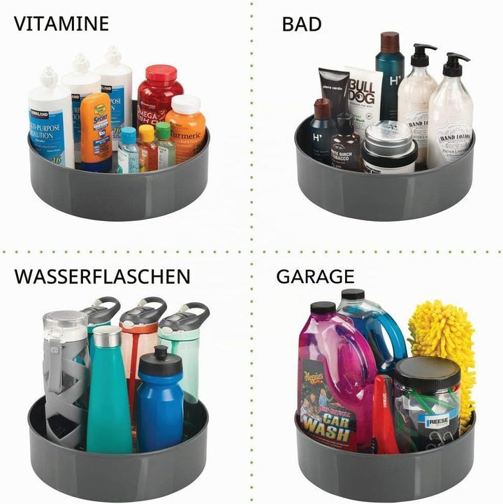 mDesign Drehteller mit 29,2 Durchmesser für das Küchenregal – praktisches Gewürzregal für Küchenschr