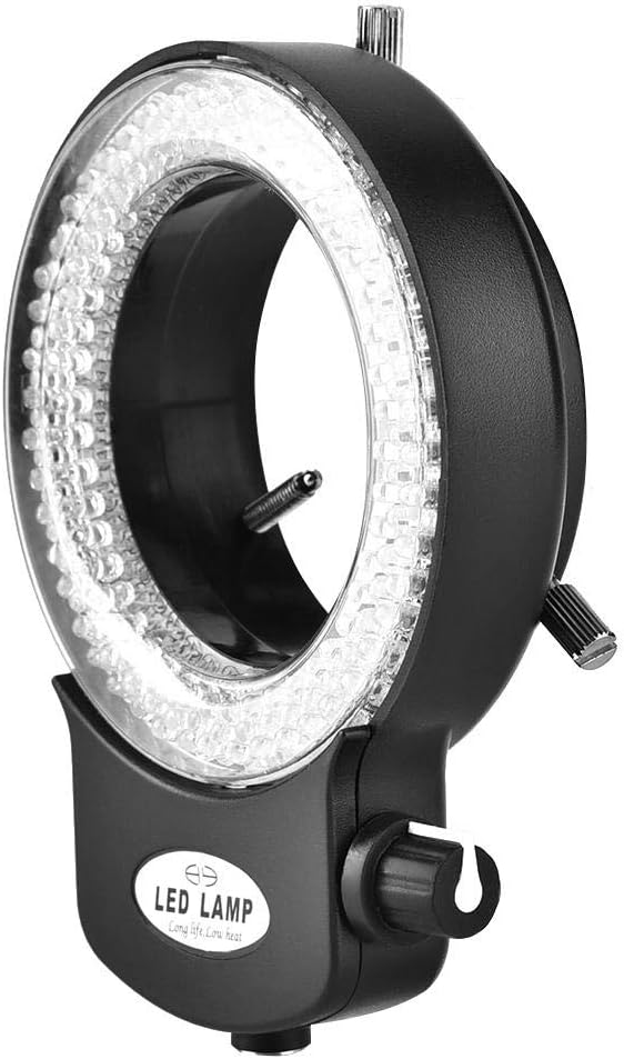 Dpofirs Mikroskop LED Licht, Mikroskop Kamera 144 LED Perlen Lichtquelle Helligkeit einstellbar Ring