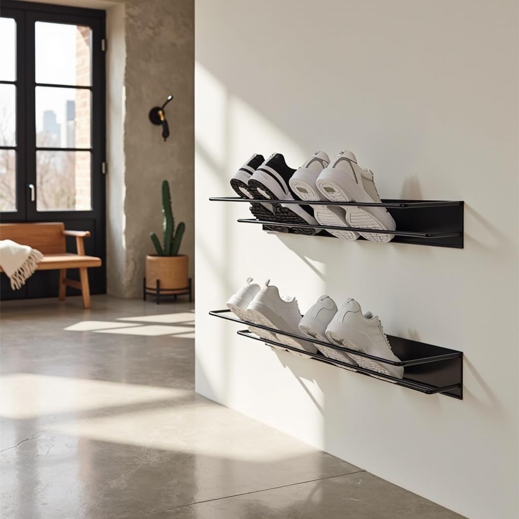 Entrata - Schuhregal Wandmontage 2er Set - Schuhaufbewahrung Hängend - Länge 78 cm - Schuhorganizer,
