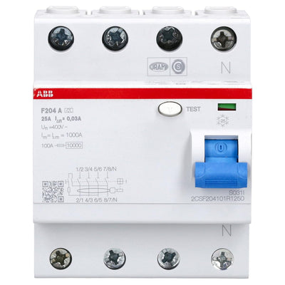 ABB FI-Schutzschalter, 25A, 4-polig, F204-25/0,03