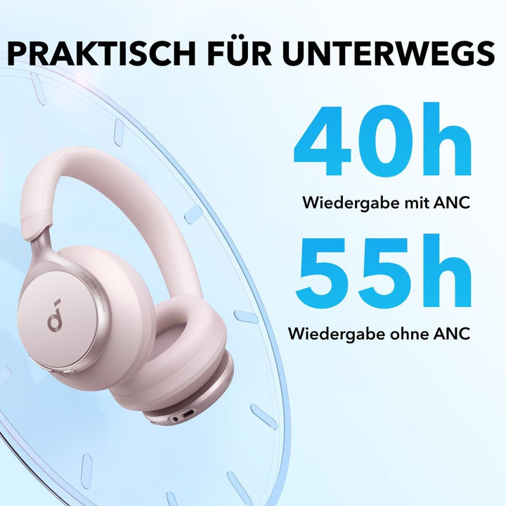 soundcore by Anker, Space One, Active Noise Cancelling Headphones, 2X Stronger Voice Reduction, 40H