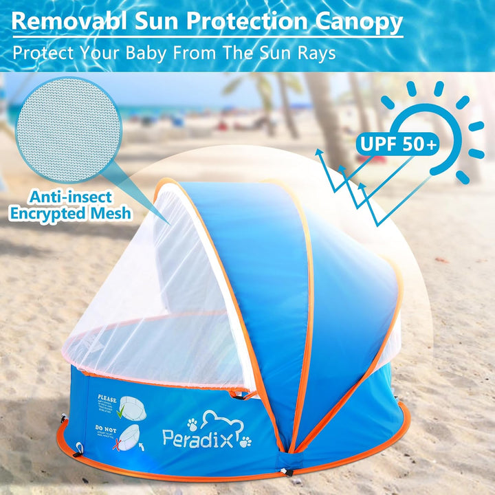 Peradix 4 in 1 Pop Up Baby Planschbecken,Babypool mit UV Schutz Bällepool, Baby Zelt Strandzelt mit
