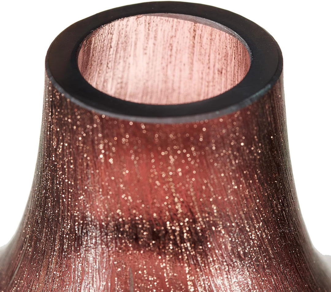 Leonardo Poesia, Solifleurvase aus Glas, burgunder-rot / gold, handgefertigte Glasvase für Einzelblu