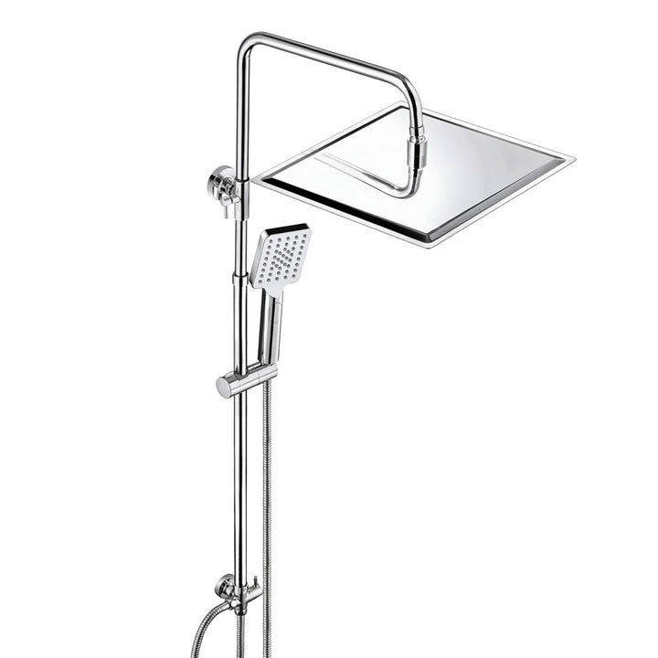 JOHO Duschset ohne Armatur, Chrom Duschstangeset Duschsäuleset, Regendusche Duschsystem mit Duschkop