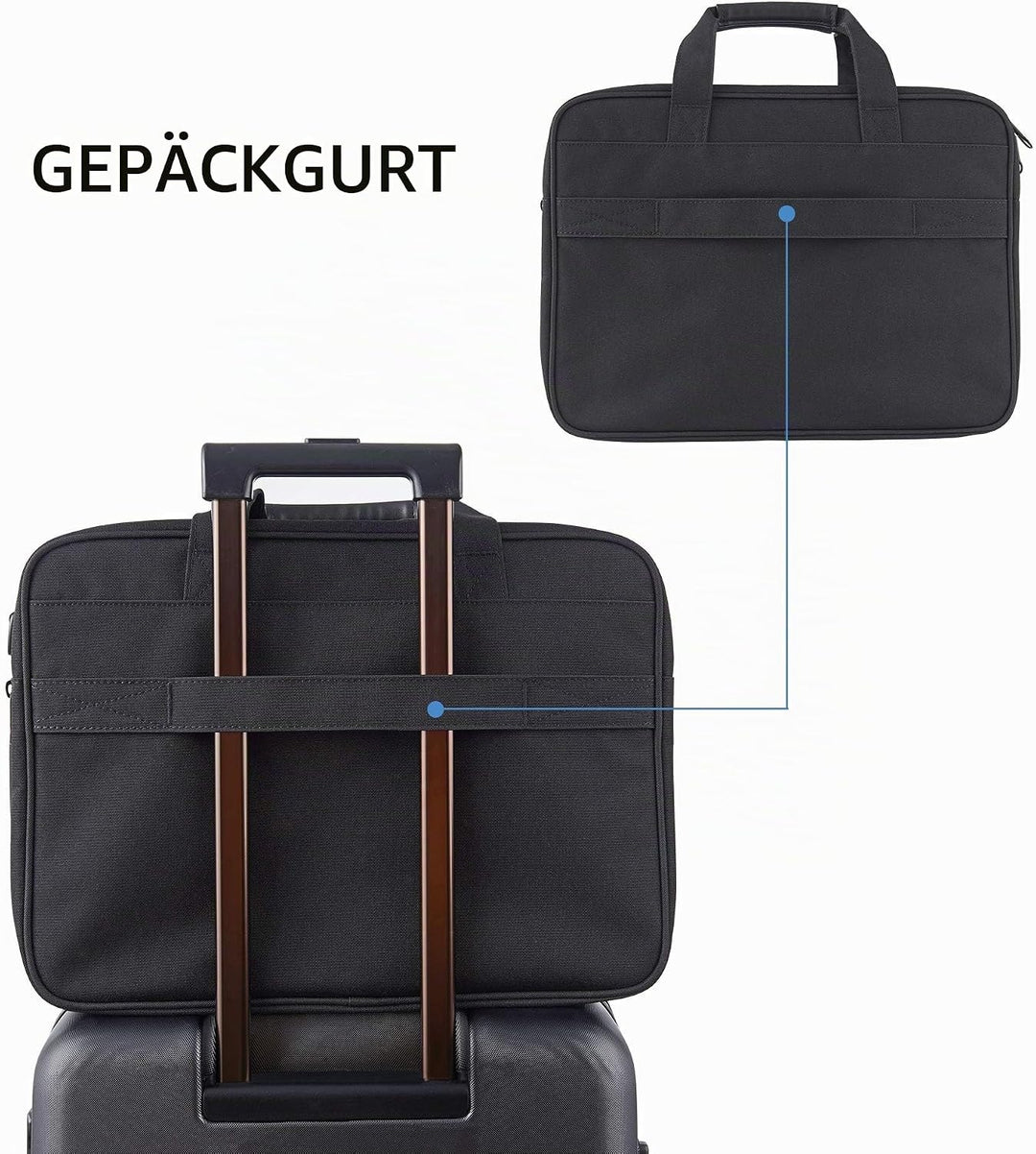 KROSER LaptopTasche 18" Upgrade Erweiterbare Leichte Aktentasche für 17,3" Laptop Premium Arbeitstas