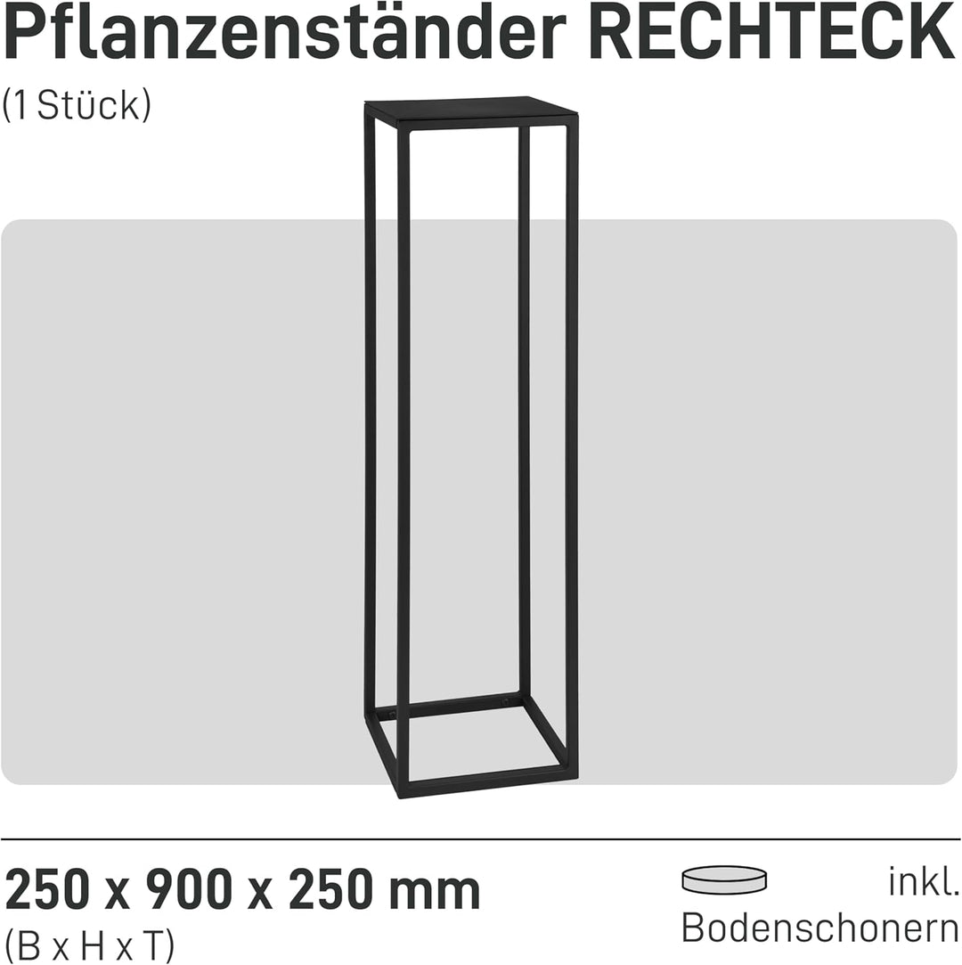 Natural Goods Berlin 1x Pflanzenständer RECHTECK Blumenhocker eckig aus Metall Innen- und Aussenbere