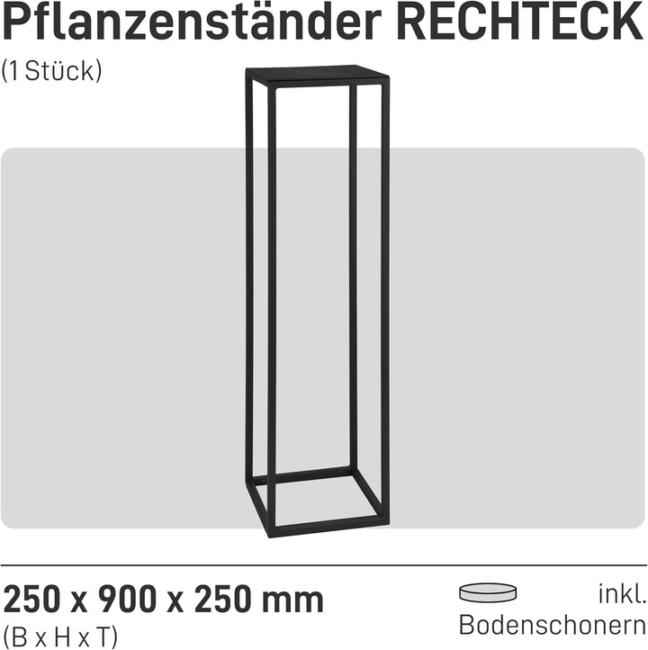 Natural Goods Berlin 1x Pflanzenständer RECHTECK Blumenhocker eckig aus Metall Innen- und Aussenbere