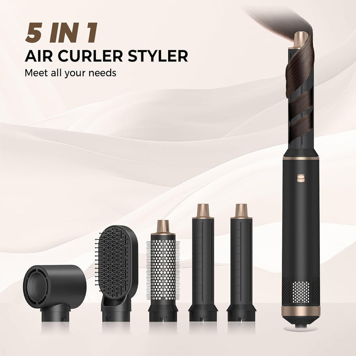 5 in 1 Hair Dryer Brush Hot Air Curling Brush Negative Ion Air Styler，Multi Function Blow Dryer Brus