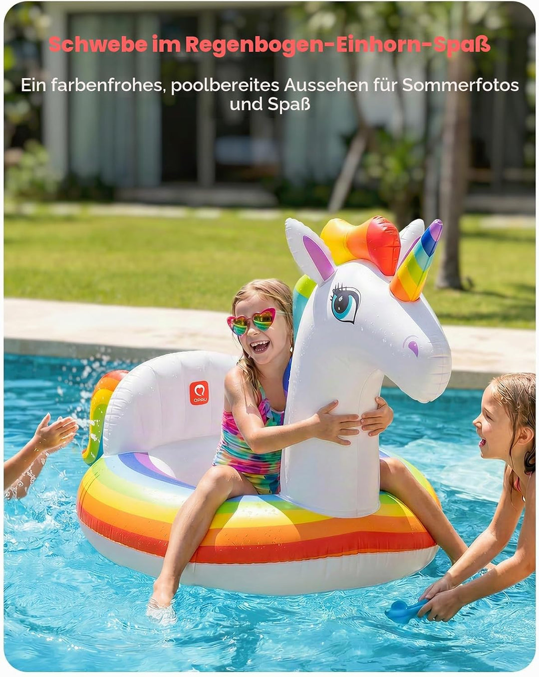 QPAU Inflatable Unicorn Pool Float for Adults &amp; Kids Small
