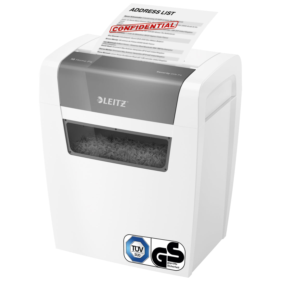 Leitz IQ Home Partikelschnitt Aktenvernichter P4, 7-6 Blatt (70-80 g/m²), 15 Liter Abfallbehälter, L
