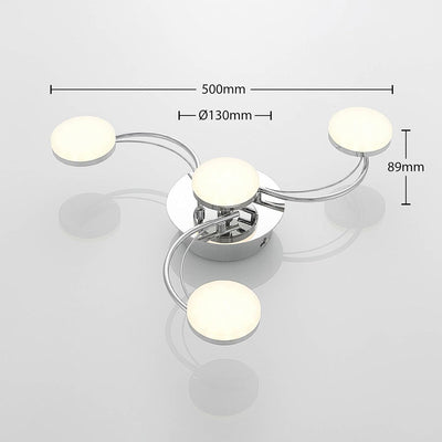 Lindby LED Deckenleuchte 'Dyln' (Modern) in Chrom aus Metall u.a. für Wohnzimmer & Esszimmer (4 flam