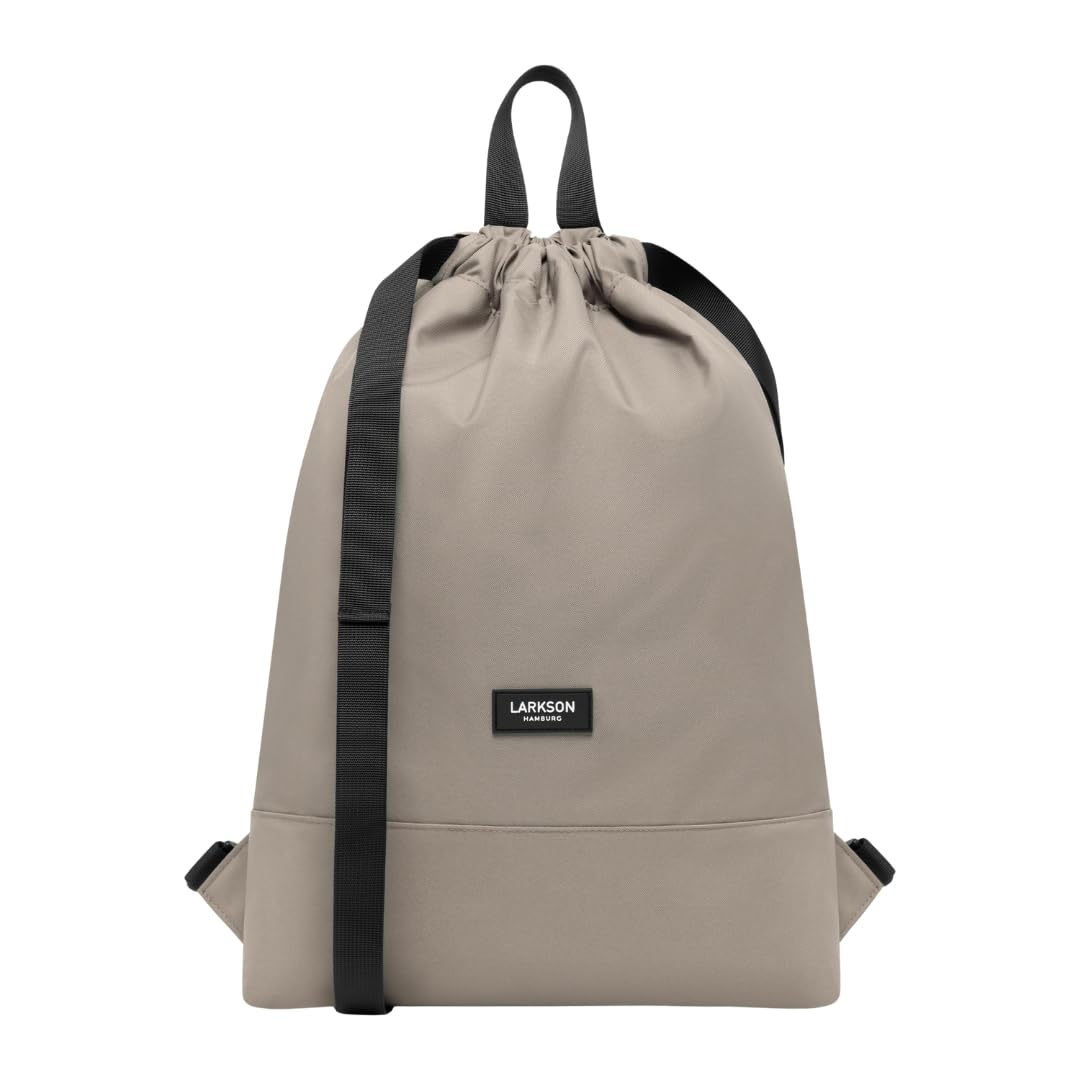 LARKSON Turnbeutel Damen &amp; Herren Grau - No 7 - Rucksack Damen für Sport und Festival - Beutel Rucks