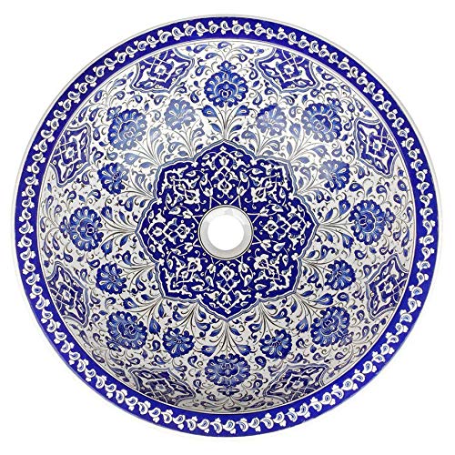 Cerames Keramik Waschbecken Iznik aus Kuthaya Gece - Türkische einbauwaschbecken für Badezimmer, Toi