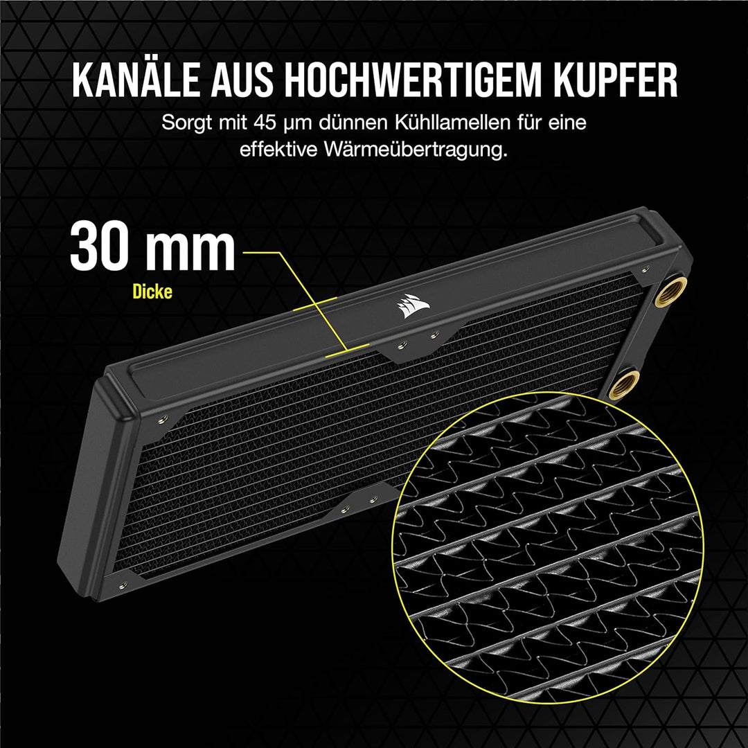 Corsair Hydro X Series XR5 240 mm NEO Radiator für Wasserkühlung – Kupferkanäle – Optimiert für Gerä