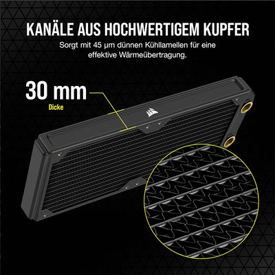 Corsair Hydro X Series XR5 240 mm NEO Radiator für Wasserkühlung – Kupferkanäle – Optimiert für Gerä