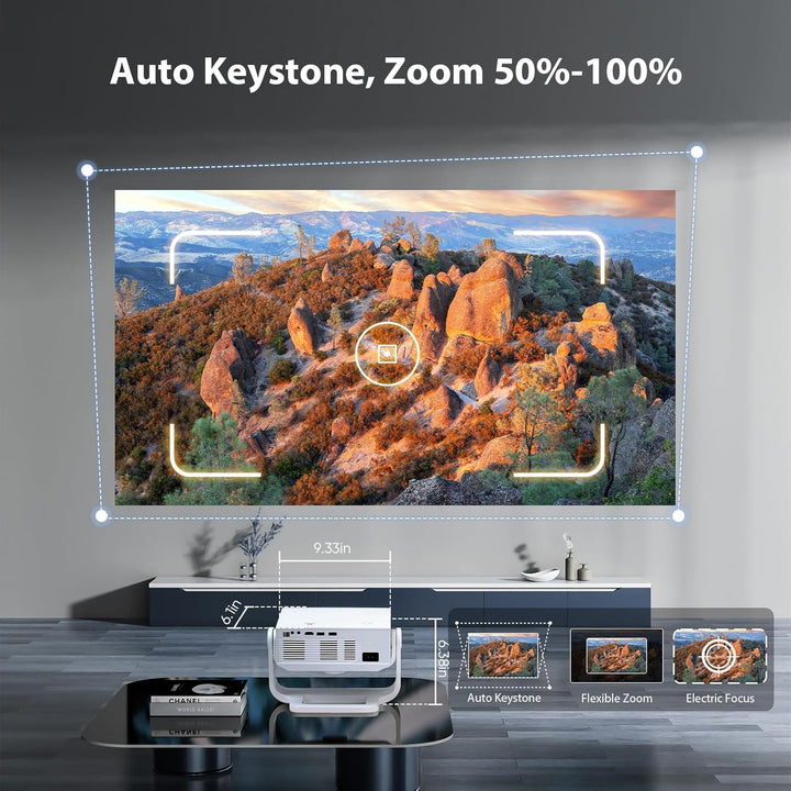 Smart Projector Eingebaute Apps, 2025 Neuer Wielio Projektor (GC06C-QZZLJ) Standard Marineblau, Stan