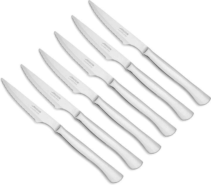 Arcos,702300,Table AA8Messer -Steakmesser Set 6Stück (6 Messer) - Monoblockaus einem Stück Edelstahl