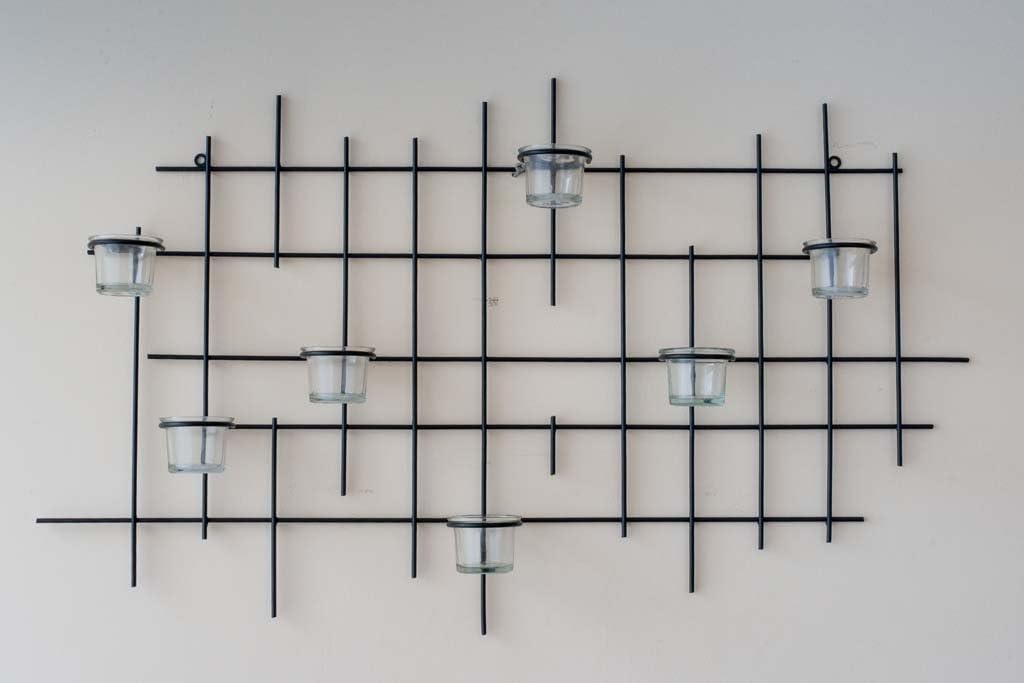 Wandteelichthalter 7XXL Wandkerzenhalter Metall 83 cm Teelichthalter Kerzenhalter