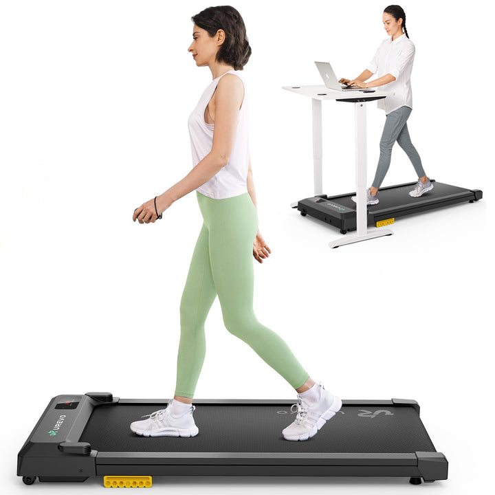 UREVO Smart Walking Pad, kompaktes Laufband unter Schreibtisch mit doppelter Stossdämpfung, Workout-