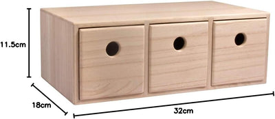 Rayher 62909505 Holzkommode mit 3 Schubladen, FSC 100%, natur, 32x18x11.5 cm, 32x18x11.5 cm