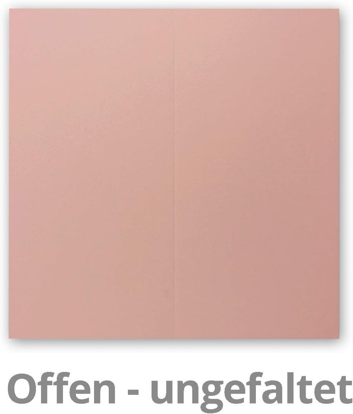 400x Falt-Karten DIN Lang - Altrosa (Rosa) - 10,5 x 21 cm - Blanko Doppelkarten - Klappkarten für Ei