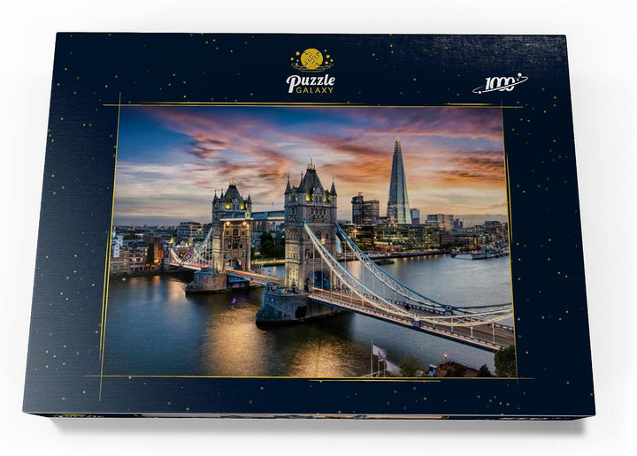 Tower Bridge und Skyline von London, Grossbritannien, kurz nach Sonnenuntergang - Premium 1000 Teile