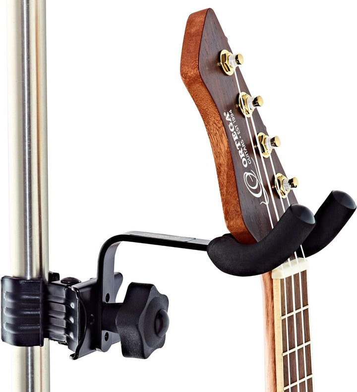 ORTEGA Ukulele-und Folkinstrumentehalter zur Montage am Stativ - schwarz (OMUH-BK)