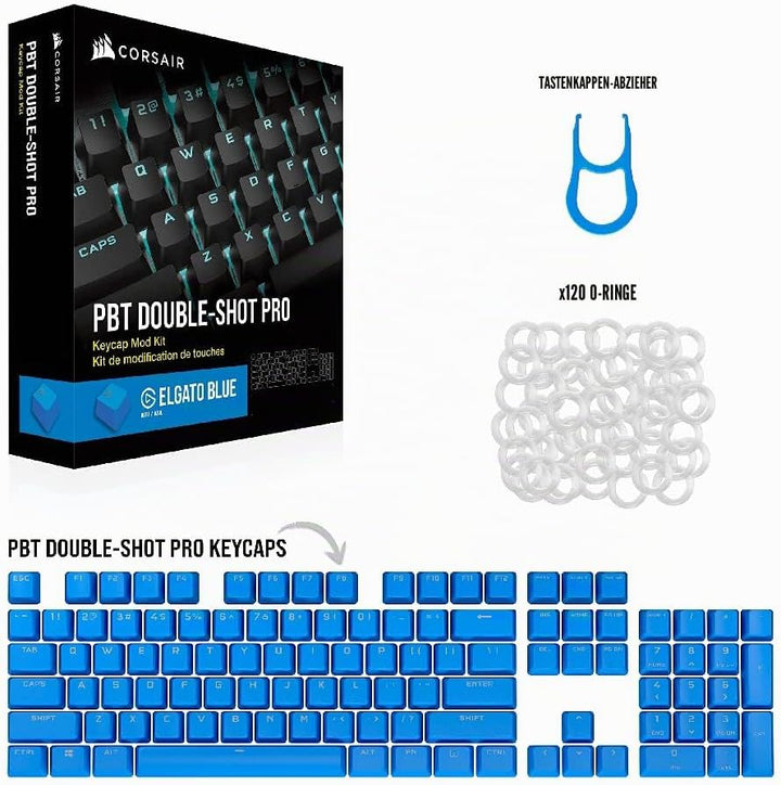 Corsair PBT Double-Shot Pro Keycap Mod Kit, blau, Mod Kit blau