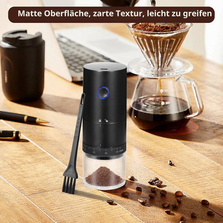 Kaffeemühle Elektrisch Kegelmahlwerk, USB Wiederaufladbare Elektrische Kaffeemühle mit 38 Grobkörnig
