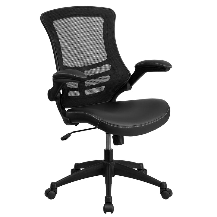 Flash Furniture Bürostuhl mit mittelhoher Rückenlehne – Ergonomischer Schreibtischstuhl mit hochklap