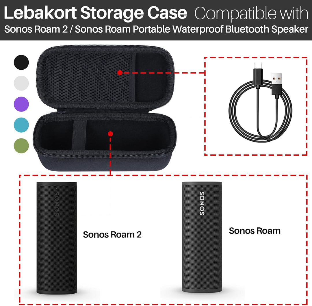 Hart Tasche Hülle Etui für Sonos Roam/Sonos Roam 2 Tragbarer wasserdichter Bluetooth-Lautsprecher (H