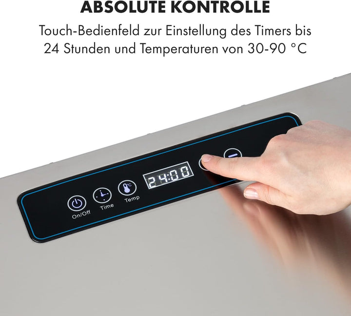 Klarstein Captain Jerky 110 Dörrautomat, 1000 W, Temperatur: 30-90 °C, 24-Stunden-Timer, BPA-frei, T
