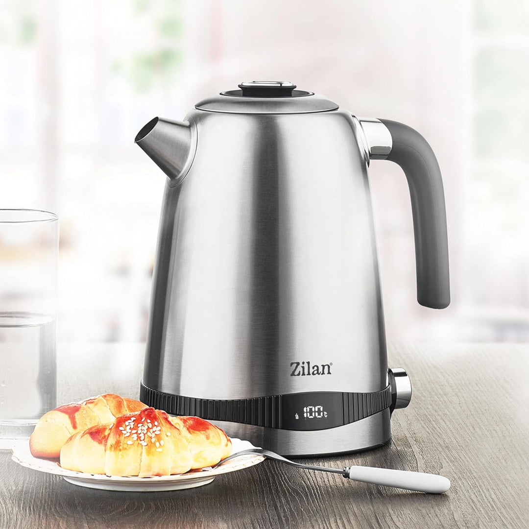 Edelstahl Wasserkocher 1,7 Liter | 100% BPA FREI | 2200 Watt | Digitale Temperaturanzeige | Warmhalt