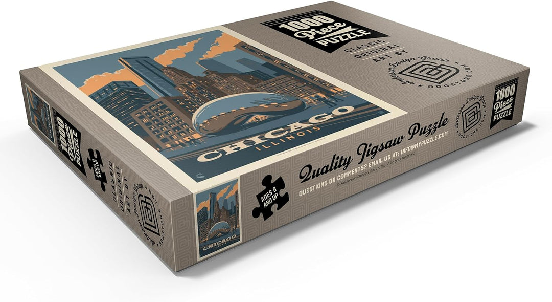 Chicago, IL: Magic Bean, Vintage Poster - Premium 1000 Teile Puzzle - MyPuzzle Sonderkollektion von